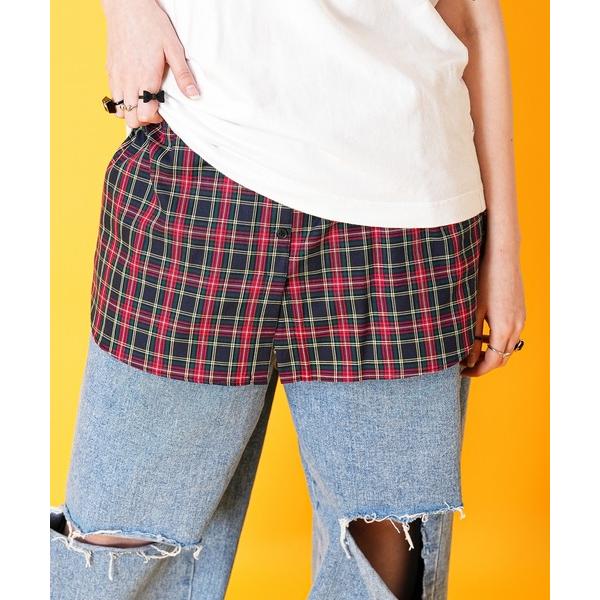 ブラウス シャツ バリエーションフェイクレイヤードシャツ付け裾 レディース メンズ