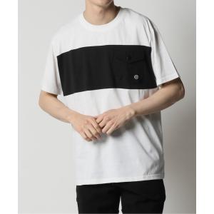 tシャツ パネル切替デザイン ポケット付き半袖Tシャツ メンズ