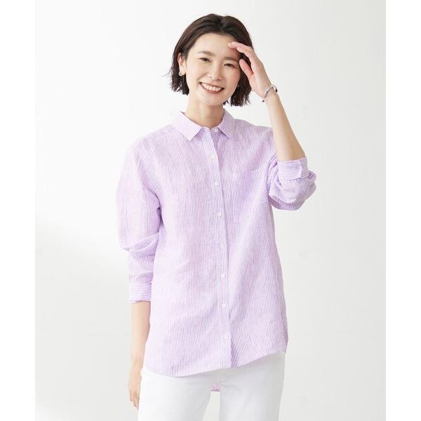 ブラウス シャツ 「洗える」リネン シャツ レディース