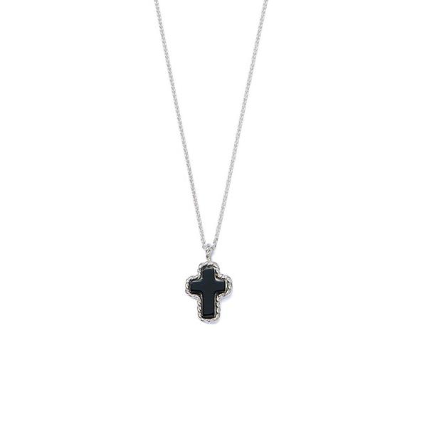 ネックレス メンズ STONE CROSS SILVER NECKLACE