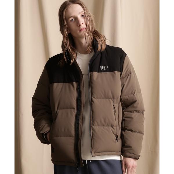 ダウンジャケット ダウン Schott/ショット/2WAY 2TONE DOWN JACKET/2ウ...