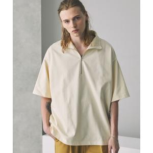 tシャツ オーバーサイズ ビッグカラー ハーフジップ半袖Tシャツ EMMA CLOTHES メンズ レディース