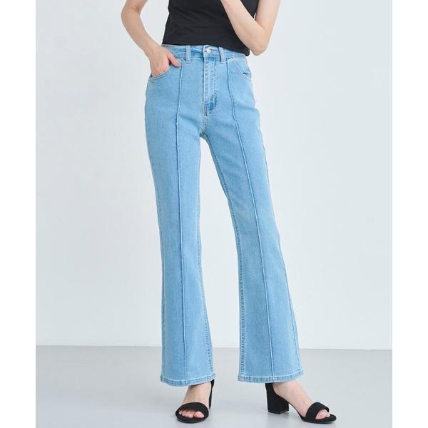 ジーンズ デニム デニムパンツ 「履き心地抜群！」ピンタックフレアデニムパンツ レディース