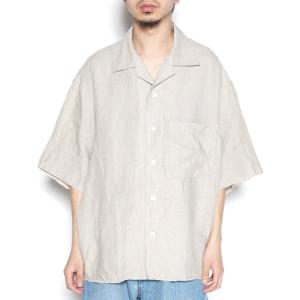 メンズ シャツ ブラウス S/S Cut off open collar shirt - Linen｜zozo