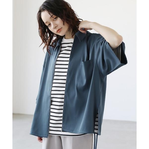 シャツ ビッグシルエットスリット入りサイドレースジップシャツ メンズ レディース