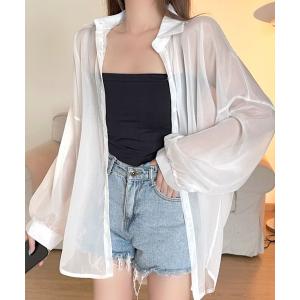 ブラウス シャツ シアーシャツ レディース