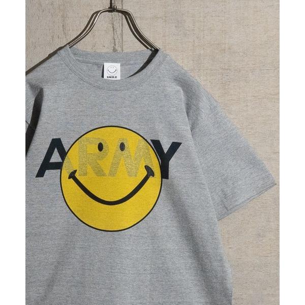 tシャツ 「22」「ARMY」smileプリントTシャツ メンズ レディース