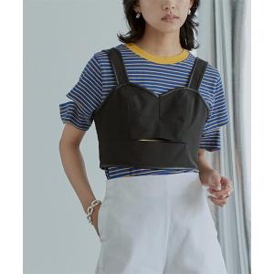 tシャツ Tシャツ レディース カットアウトデザインビスチェ
