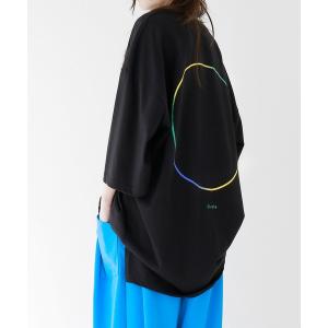 tシャツ グラデーションサークルT ビッグシルエット半袖カットソー メンズ レディース