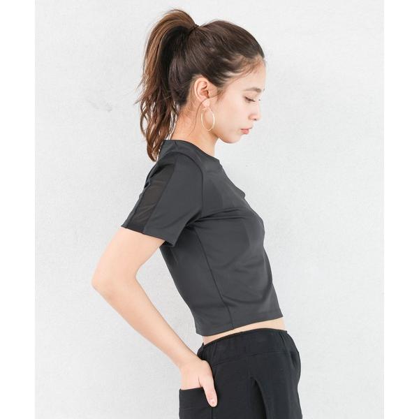 「HEREIAM」吸水速乾／メッシュラインスリーブプルオーバー レディース