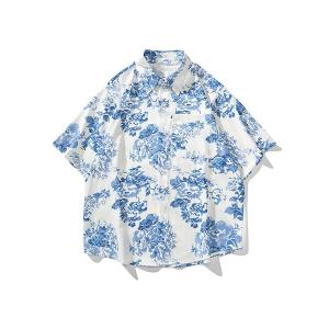 シャツ ブラウス メンズ 「HOOK」 古着風総柄ビッグアロハシャツの商品画像