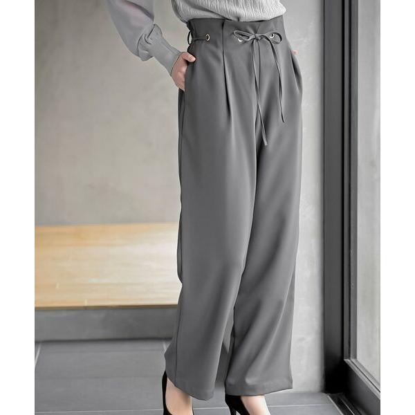 パンツ 入学式 入園式 ハイウエストハトメタックパンツ レディース