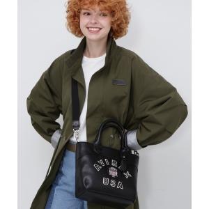 トートバッグ 「直営店限定」バーシティー レザー ミニ トートバッグ/VARSITY LEATHER MINI TOTE BAG/AVX5626