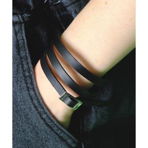 ブレスレット an meets zakka ダブルリング2連コードレザー