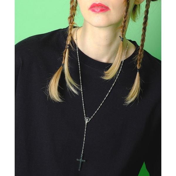 ネックレス an meets zakka シルバーワントーンロザリオネックレス メンズ レディース