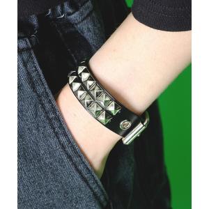 バングル an meets zakka 2連バックルベルトワイドレザーバングル