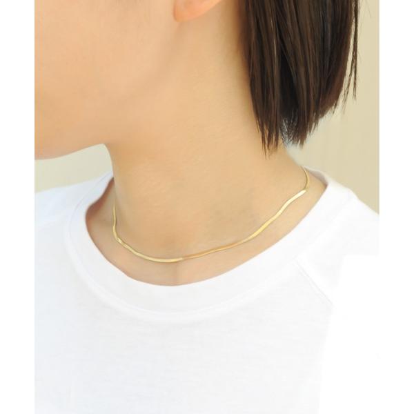 ネックレス 金属アレルギー対応「ieLS」ステンレス フラットスネークチェーン2mm メンズ レディ...