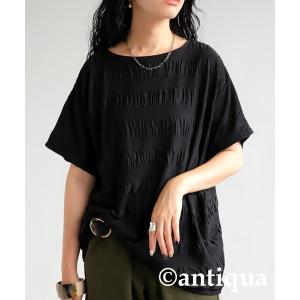 tシャツ Tシャツ 膨れジャガード生地ドルマントップス