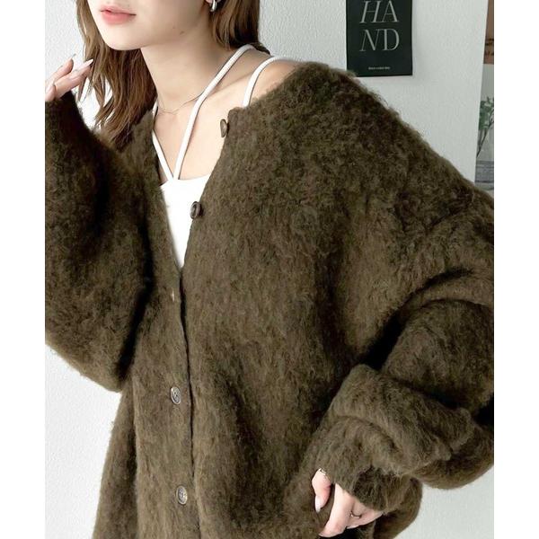 カーディガン 「Javaジャバコラボ」大人ふんわり。冬に大活躍!3way貴族式起毛 クルーネック オ...