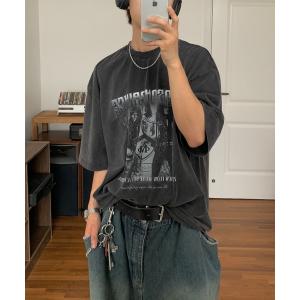 MASONPRINCE tシャツ オーバーサイズ ヴィンテージ加工 ロックプリント