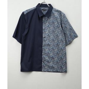 シャツ ブラウス 日本製 ペイズリー柄 セパレート デザイン 半袖 シャツ(GW)｜zozo