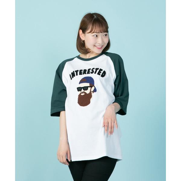 tシャツ 「UNIIT/ユニット」別注 　髭おじさん 　サガラ刺繍 　ビッグシルエット　ラグランTシ...