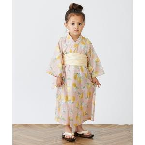 浴衣 レモン総柄浴衣/ピンク