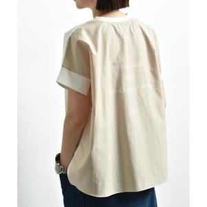 レディース tシャツ Tシャツ バックプリント異素材バイカラープルオーバー｜ZOZOTOWN Yahoo!店