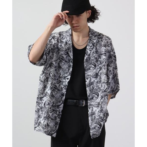 シャツ 総柄BIGシルエットオープンカラーシャツ メンズ レディース