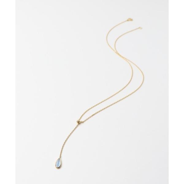 ネックレス 「anq.」SV925・ラブラドライト/ガーネット/カルセドニー ティアドロップネックレ...