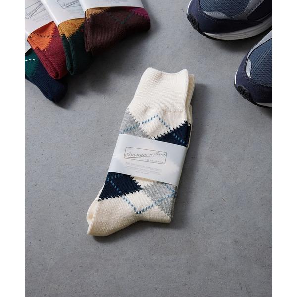 靴下 「AnonymousIsm」アーガイルクルー / アノニマスイズム クルー丈ソックス ダイヤ柄...