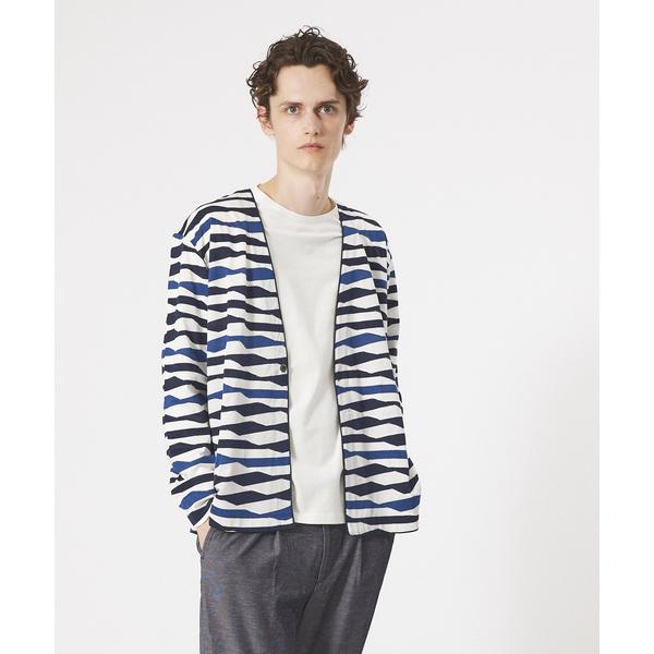 カーディガン 「アンサンブル対応」ウェーブ ボーダー ワンボタン カーディガン メンズ レディース