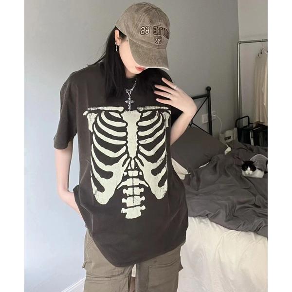 tシャツ 「ARULE/アルール」スカルプリントピグメントTEE 「CN」 メンズ レディース