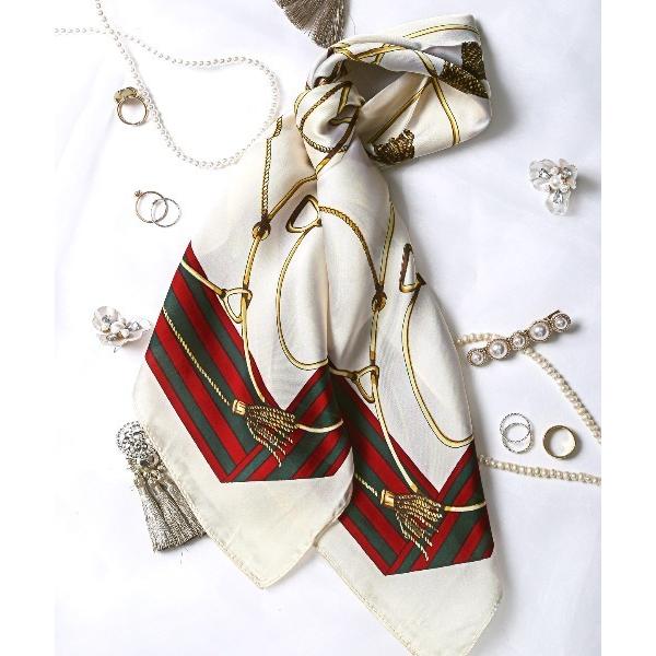 スカーフ バンダナ リング付き スカーフ  バンダナ 大判 レディース メンズ