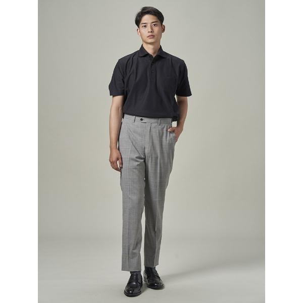 スラックス スマートクールスラックス　グレンチェック　クロシロ メンズ