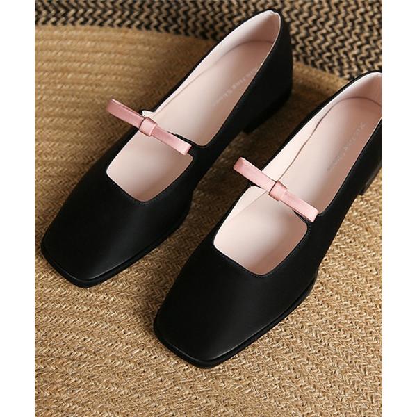 パンプス メリージェーンスクエアトゥパンプス