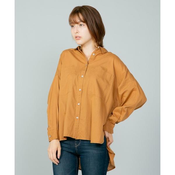 ブラウス シャツ ボイル無地オーバーシャツ　ビッグシルエット レディース