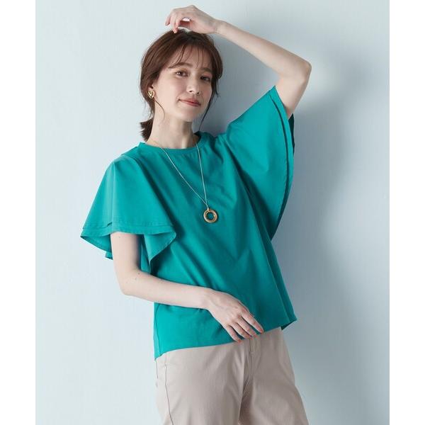 tシャツ 「吸水速乾/シワになりにくい/アンチピリング」ダブルフレアスリーブカットソー レディース