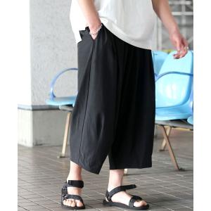 ワイドパンツ パンツ 接触冷感 ストレッチ ワイドバルーンパンツ/膝下 七分丈サルエルイージーパンツ メンズ レディース ユニセックス メンズ レディース