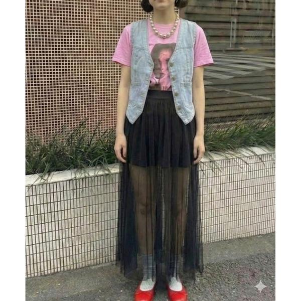 ベスト ジレ ウォッシュドデニムベスト レディース
