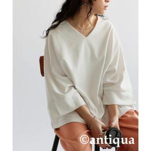 tシャツ Tシャツ レディース 綿混生地7分丈カットソー