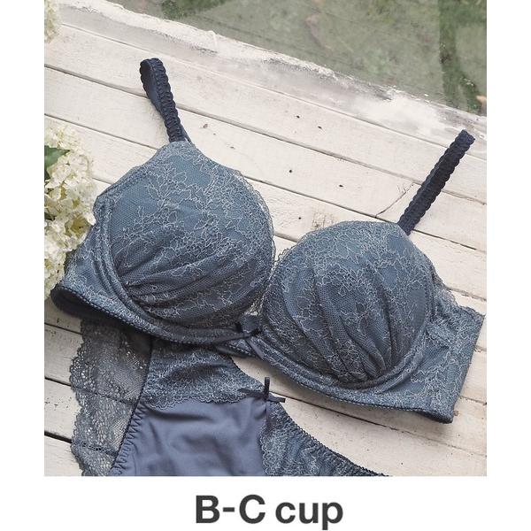 ブラジャー AMPHI「シュッとスタイルブラ」ラッセルレース　ブラジャー　B-Ccup