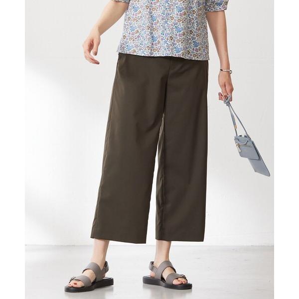 パンツ 「洗える」ハイテンションT/Rライトカルゼ セミワイド パンツ レディース