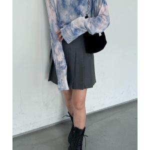 スカート 《Delfy》レースアッププリーツミニスカート