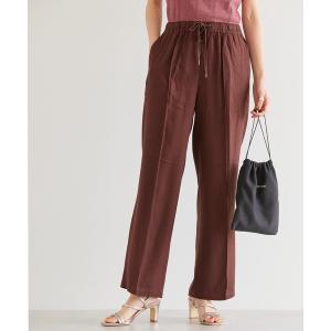 パンツ リネンブレンドワイドイージーパンツ レディース