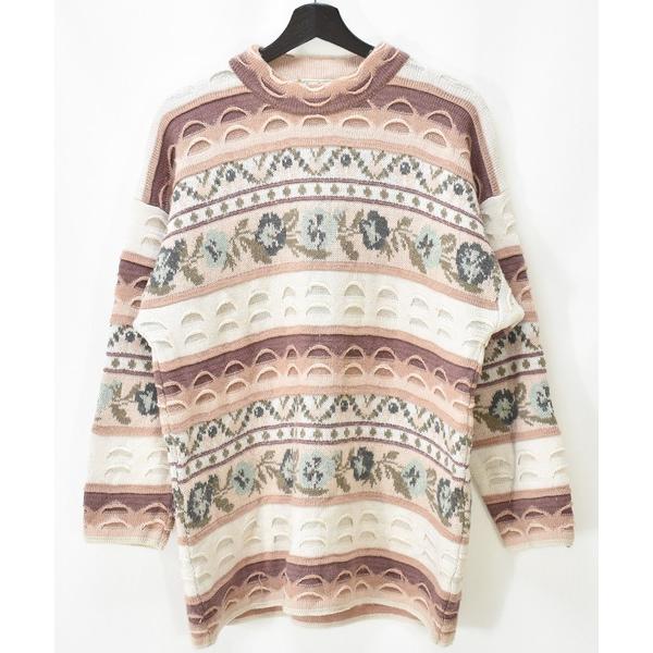 セーター ニット 「ヴィンテージ古着」80~90's LAURA PATRIZIA 立体編み 3Dニ...