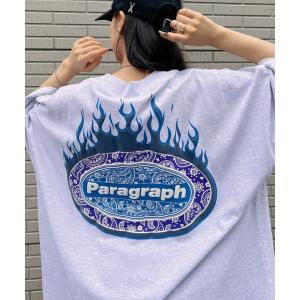 tシャツ Tシャツ Paragraph(パラグラフ)/Paisley Flame T-shirt/ファイヤーフレーム バンダナ ロゴ オーバーサイズ｜zozo