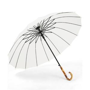 傘 レディース 丈夫な16骨  洒落た 竹ハンドル 長傘 バンブー(竹) 傘 雨傘 日傘 晴雨兼用｜zozo