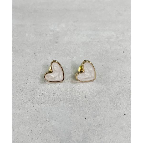 ピアス 「HIKA」ハート天然石風ピアス レディース メンズ