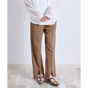 マタニティ 冷感フリーカットリブニットパンツ